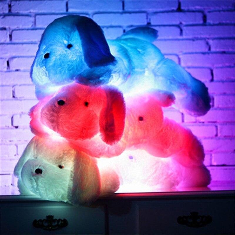 Cachorro de Pelúcia Com Luz de Led