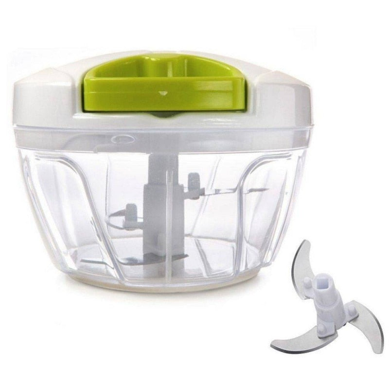 Mini Trituradora de Alimentos Manual Food Shredder Processor 400ml With 3 Blades