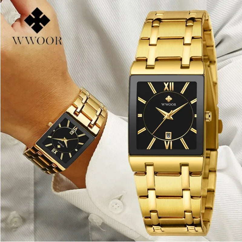 Relógio gold watch wwoor